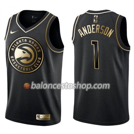 Camiseta Hombre NBA Atlanta Hawks Justin Anderson 1 Nike Negro Golden Edition Swingman